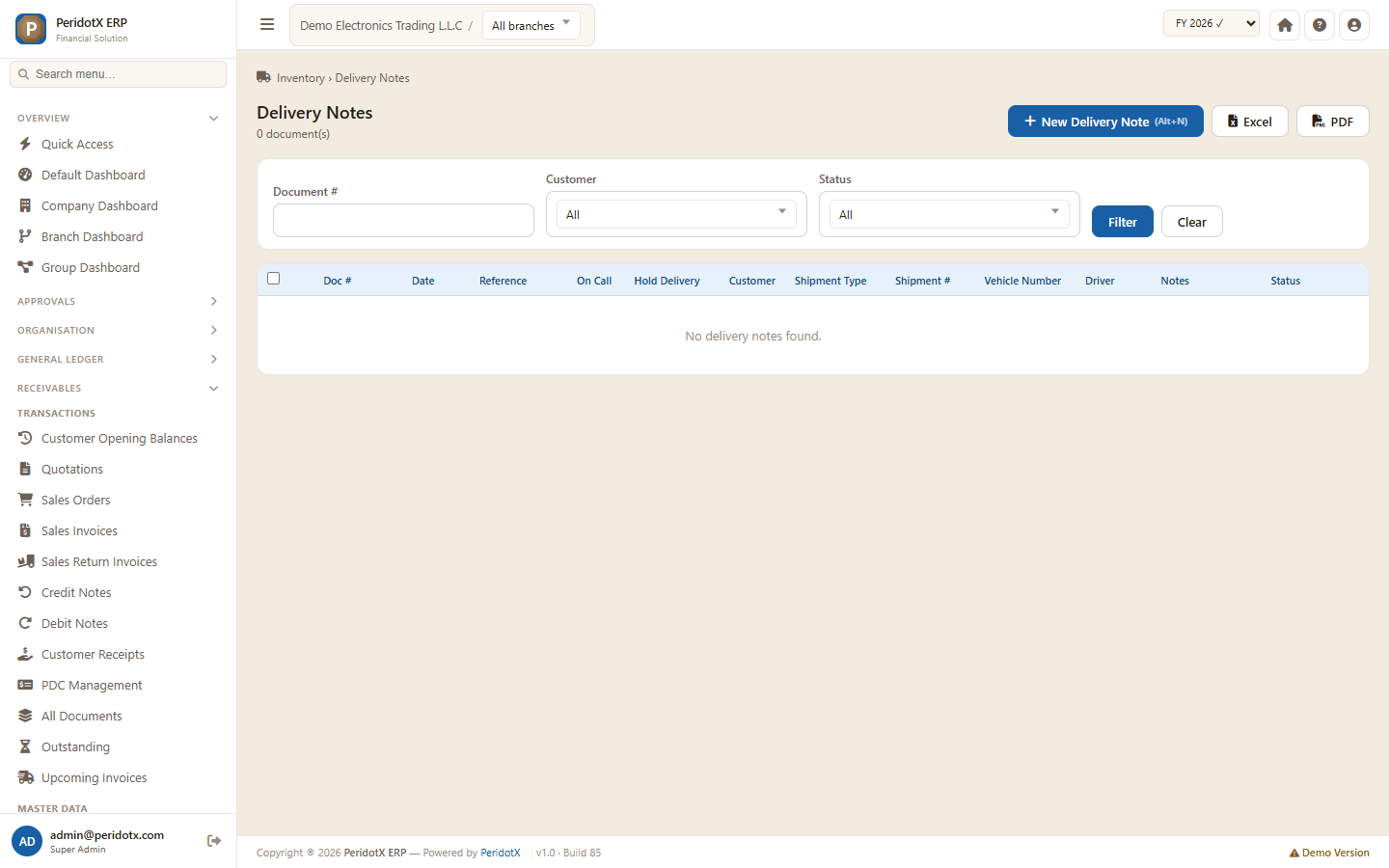 PeridotX Electronics Management screenshot